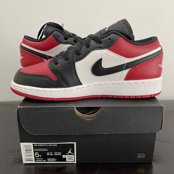 Jordan 1 Low Bred Toe (GS) (553560-612) - Picture 2 of 5